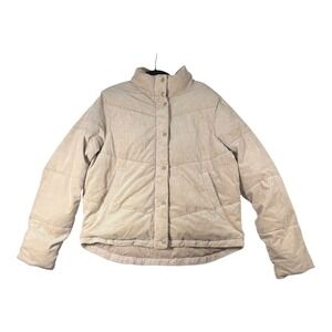 Splendid Collection Corduroy Puffer Jacket Beige Women's Size M